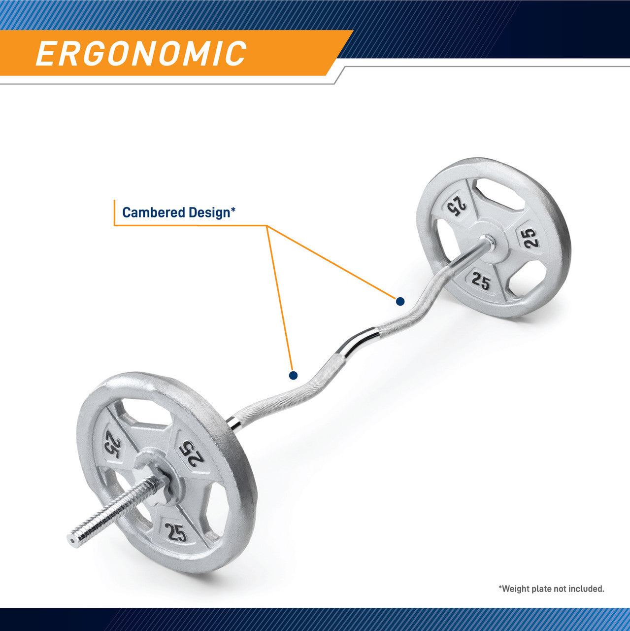 Threaded Standard Curl Bar | Marcy TCB-48R
