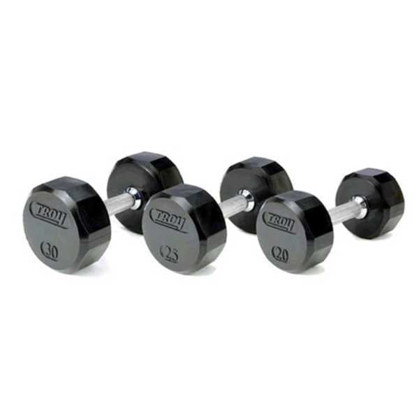 Troy Barbell 12-Sided Rubber Dumbbell Set - TSD-R