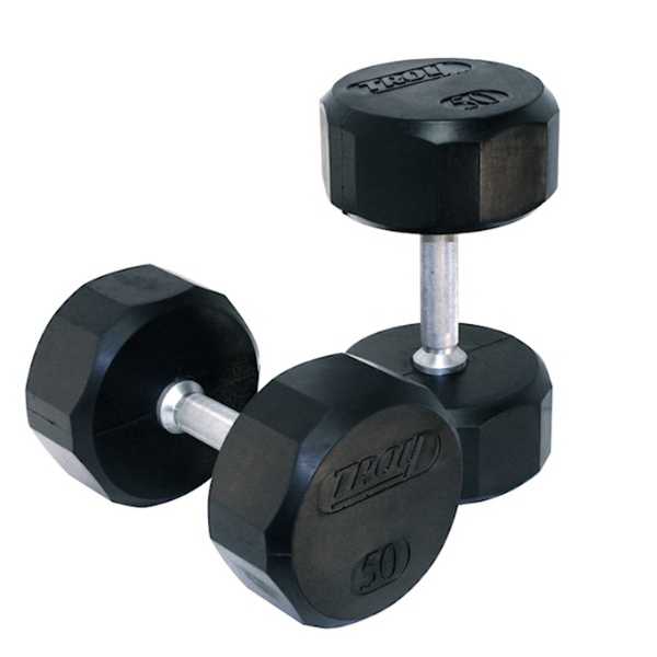 Troy Barbell 12-Sided Rubber Dumbbell Set - TSD-R