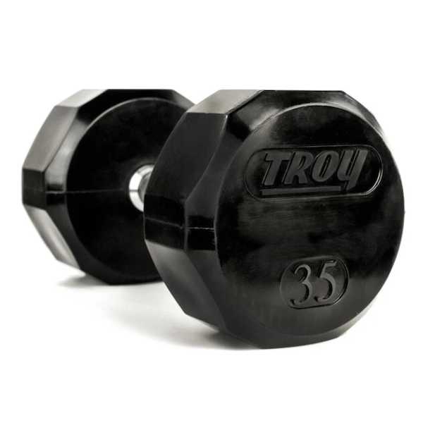 Troy Barbell 12-Sided Rubber Dumbbell Set - TSD-R