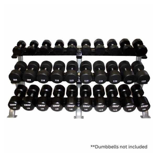 Troy Barbell DR-15 3-Tier Pro Style Dumbbell Rack (15 Pair)
