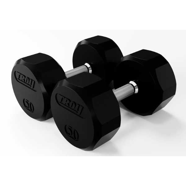 Troy Barbell 12-Sided Rubber Dumbbell Set - TSD-R