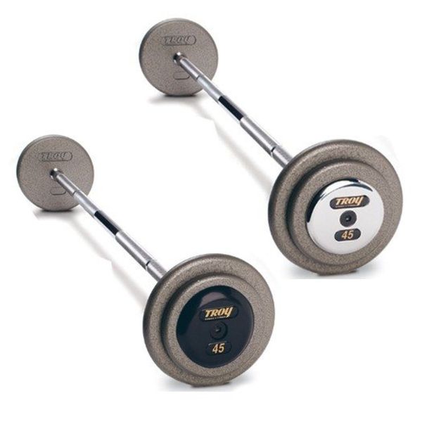 Troy Pro Style Fixed Barbell Set - Gray - HFB/HZB
