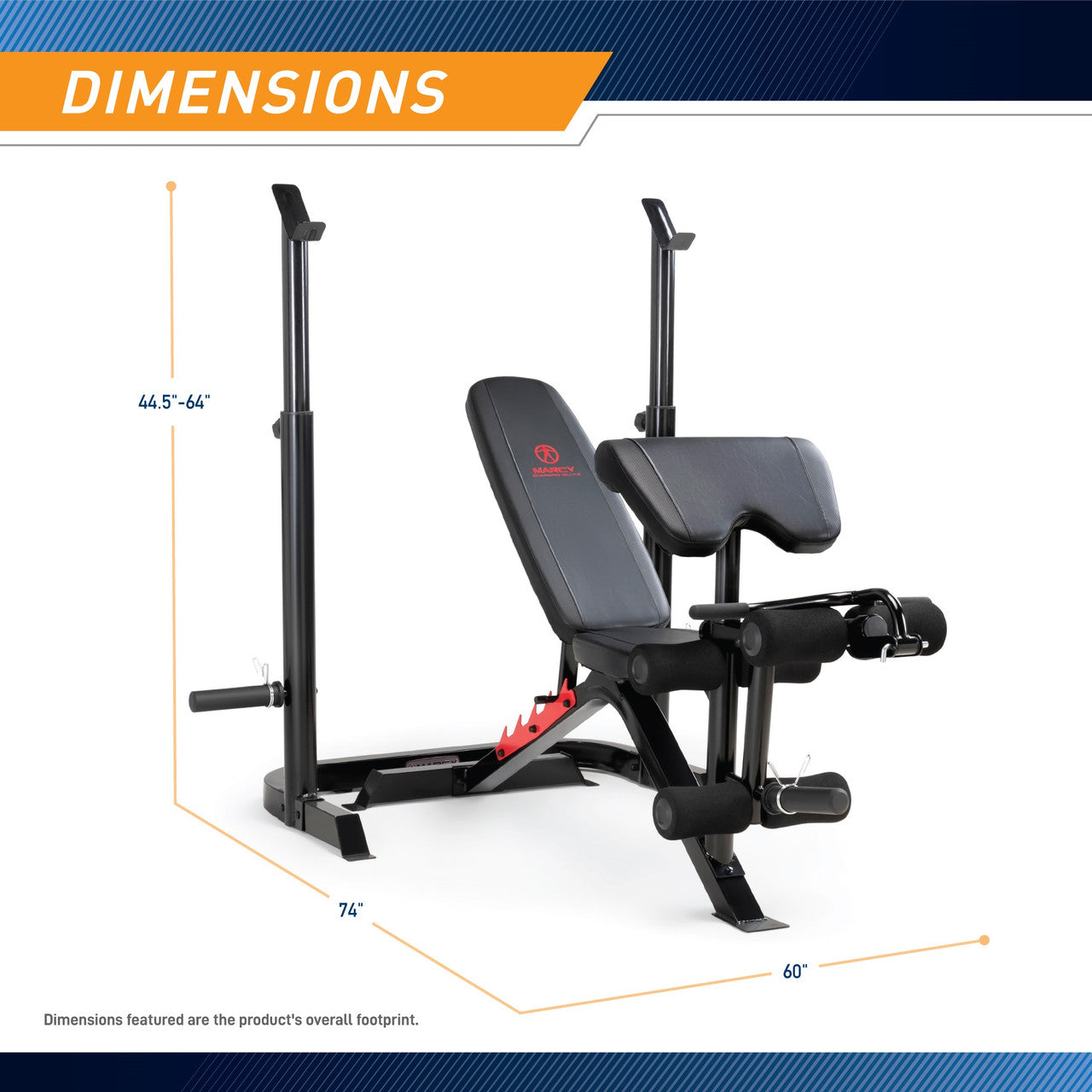 Two-Piece Olympic Weight Bench and Squat Bar Catch Marcy | MD-7836
