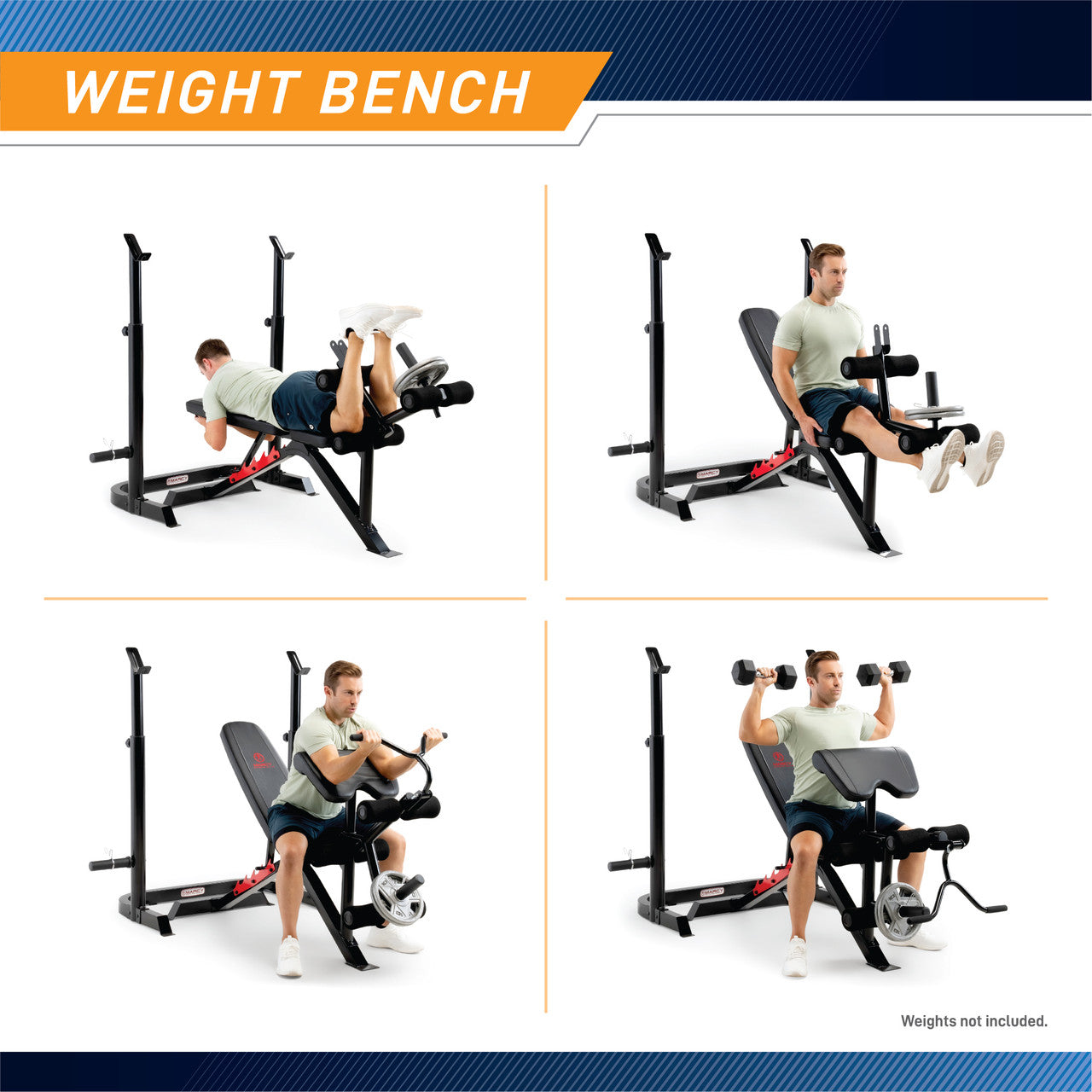 Two-Piece Olympic Weight Bench and Squat Bar Catch Marcy | MD-7836