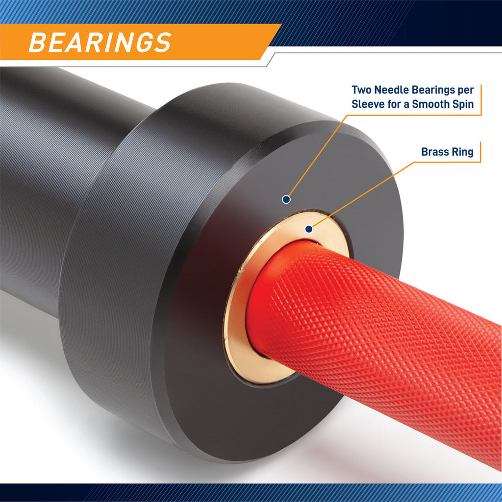 Women's Red and Black 35lb Olympic Barbell | SteelBody STB-1000RB