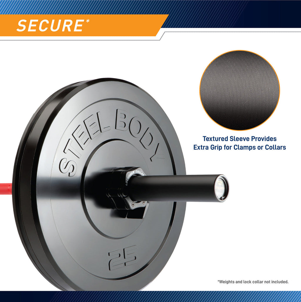 Women's Red and Black 35lb Olympic Barbell | SteelBody STB-1000RB