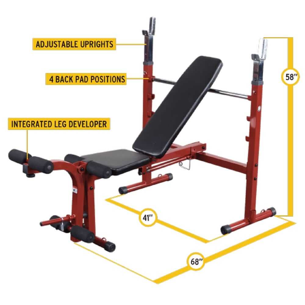 Best Fitness Folding Olympic Bench with Leg Developer BFOB10