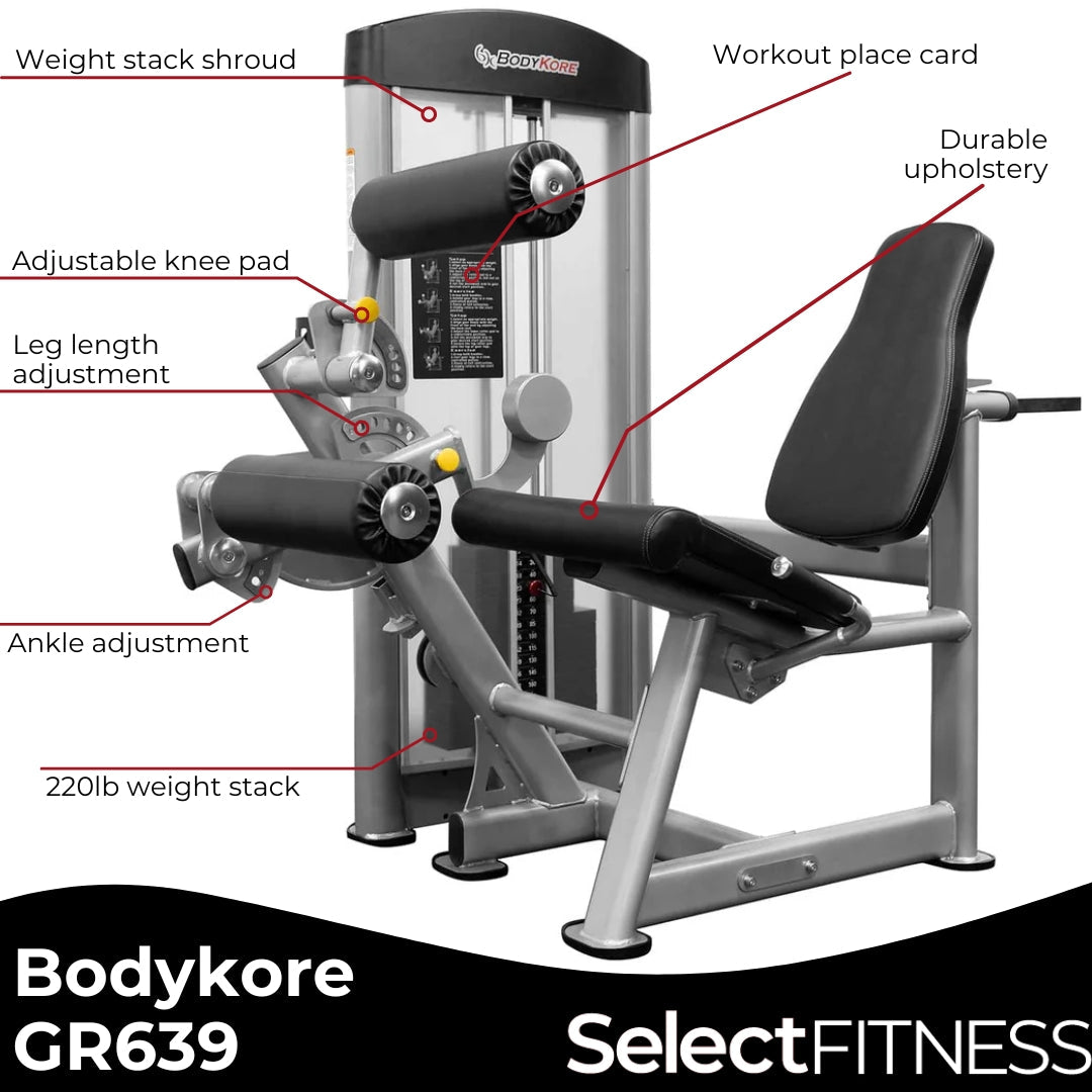 Bodykore GR639 Seated Commercial Leg Extension & Leg Curl Machine