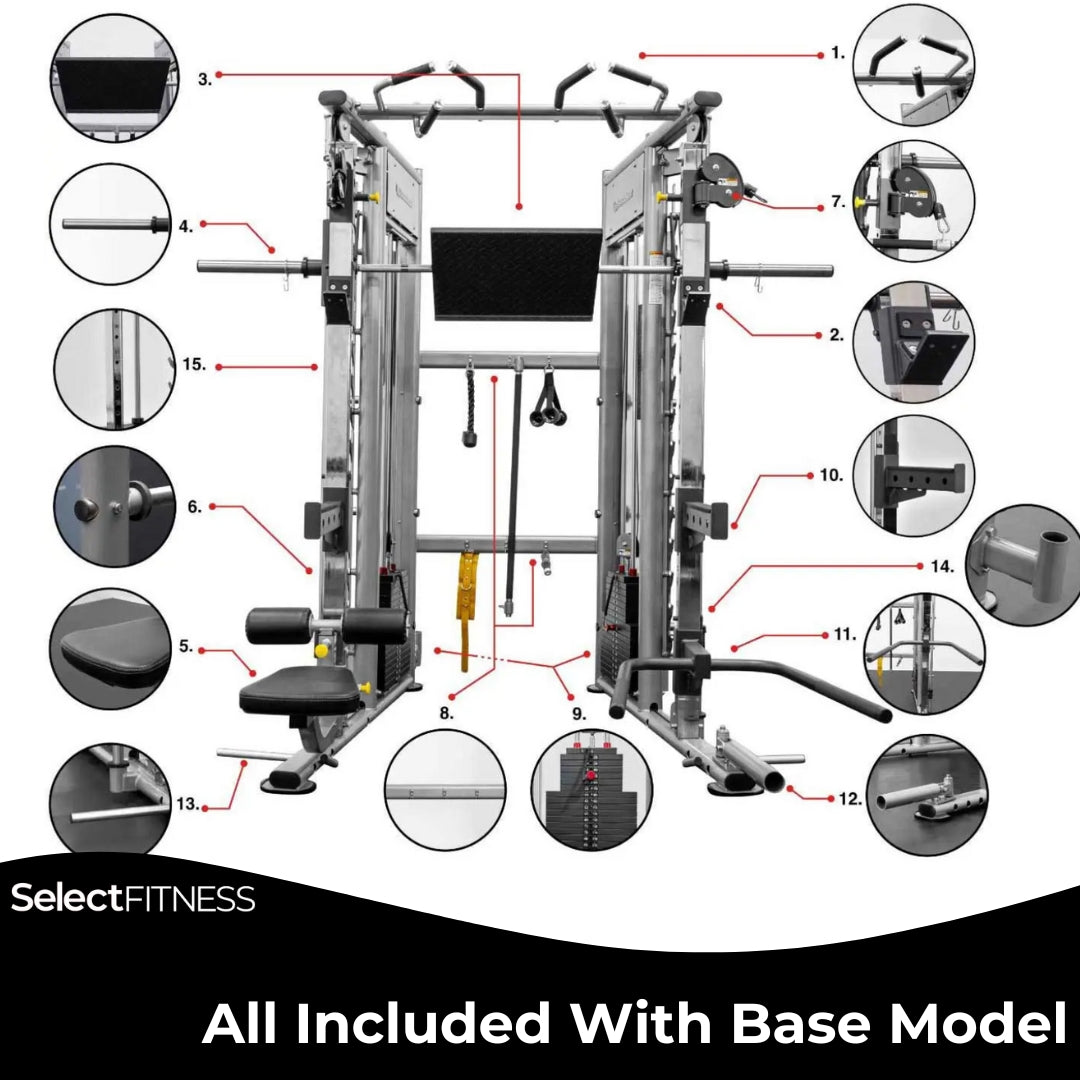 BodyKore MX1162 Universal Trainer - All In One Functional Trainer With Smith Machine