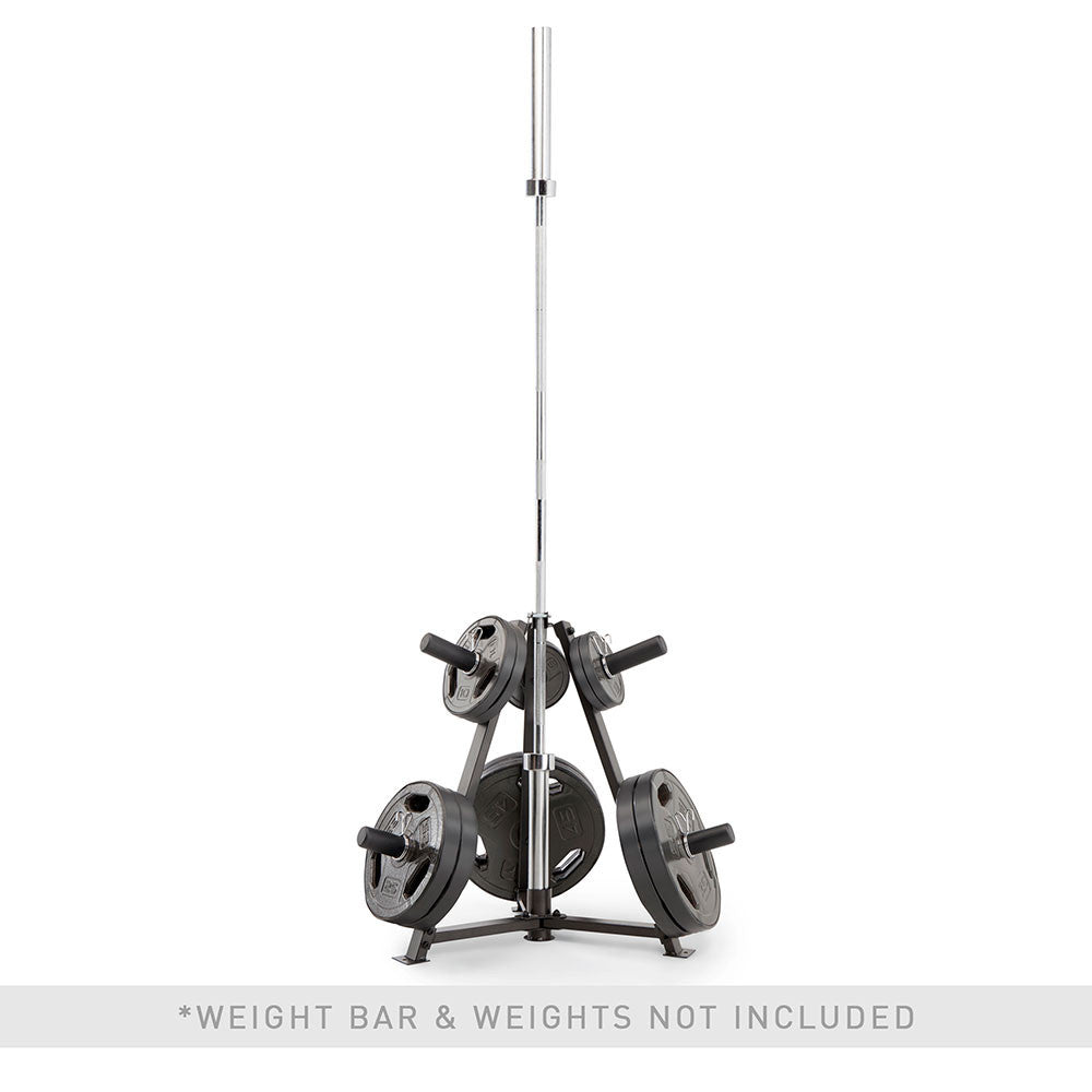 Marcy 6-Peg Olympic Weight Plate Tree and Vertical Bar Holder | PT-5757